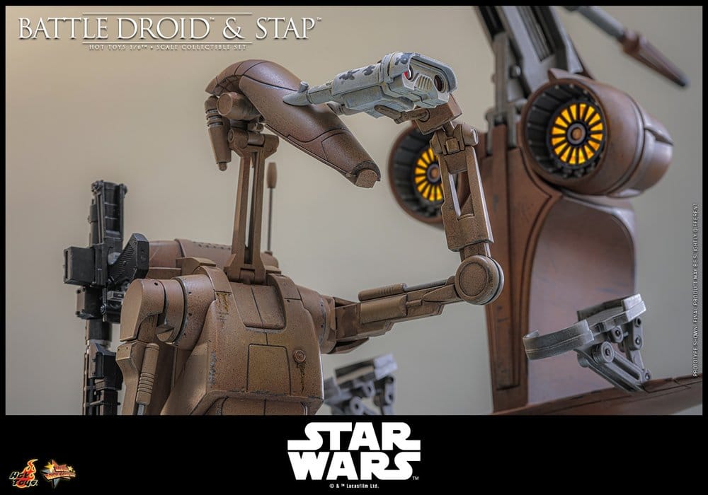 Star Wars: The Phantom Menace Movie Masterpiece Action Figure Set 1/6 Battle Droid & STAP 32 cm