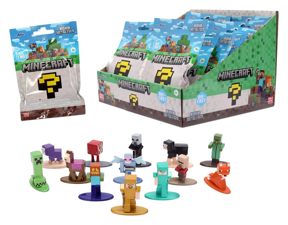 Minecraft Nanofigs Mini Figures 4 cm Blind Box Display (24)