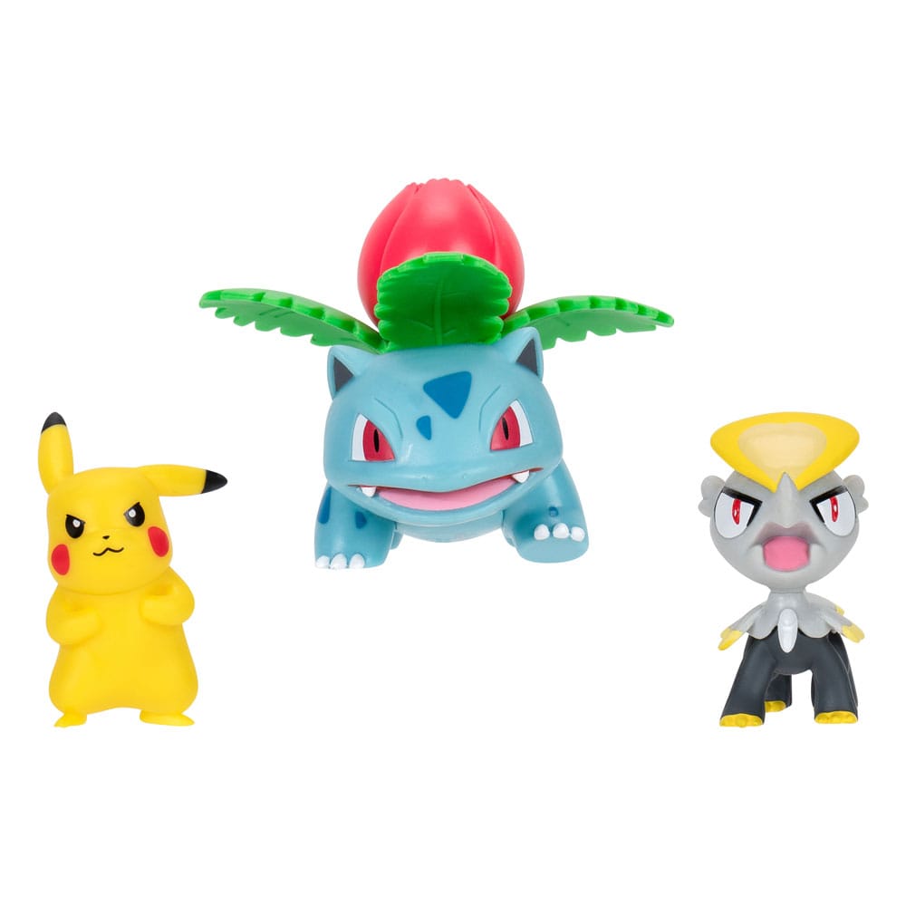 Pokémon Battle Figure Set Figure 3-Pack Pikachu #2, Jangmo-o, Ivysaur