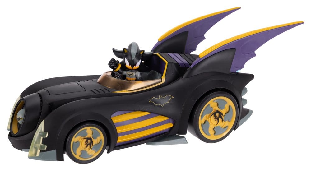 DC x Sonic - The Hedgehog Action Figure with Vehicle Shadow Batman & Batmobile 6 cm
