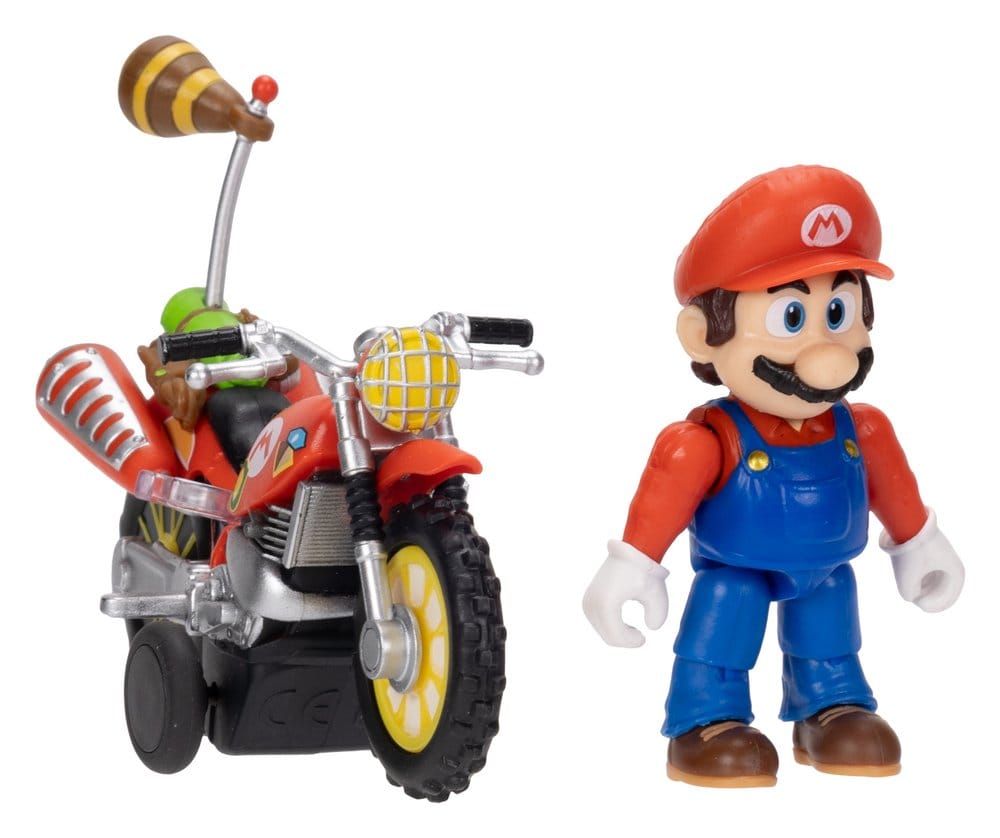The Super Mario Galaxy Movie Action Figure with Pull Back Motorcycle Mario 6 cm