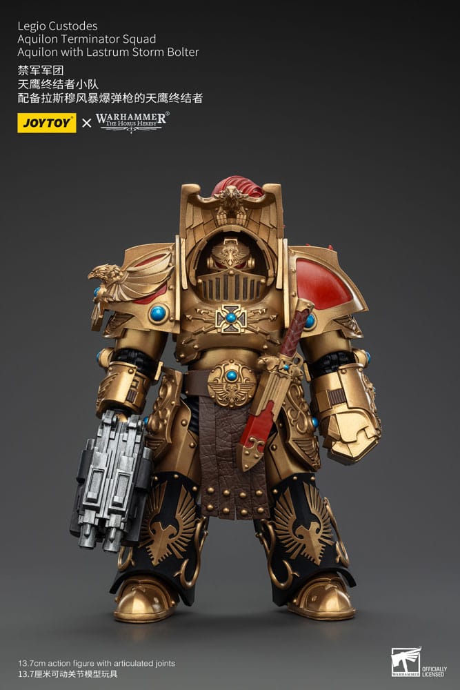 Warhammer The Horus Heresy Action Figure 1/18 Legio Custodes Aquilon Terminator Squad Aquilon with Lastrum Storm Bolter 14 cm