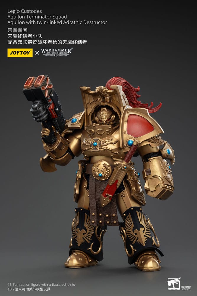 Warhammer The Horus Heresy Action Figure 1/18 Legio Custodes Aquilon Terminator Squad Aquilon with twin-linked Adrathic Destructor 14 cm