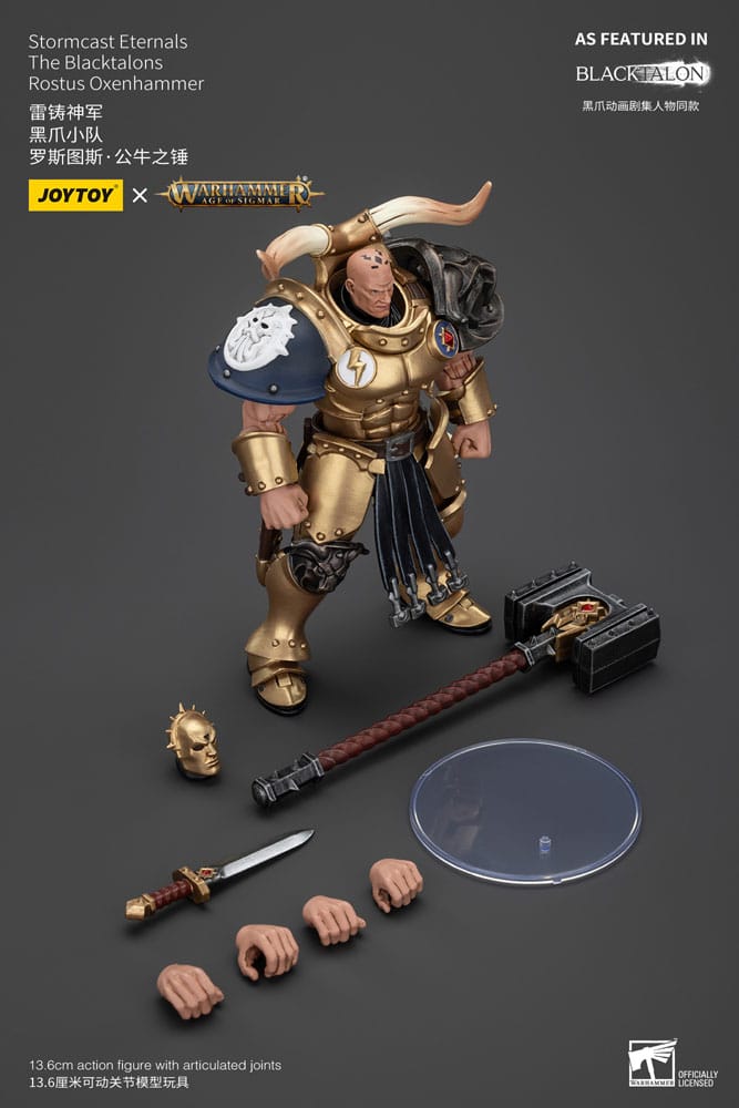 Warhammer Age of Sigmar Actionfigur Stormcast Eternals The Blacktalons Rostus Oxen hammer 20 cm