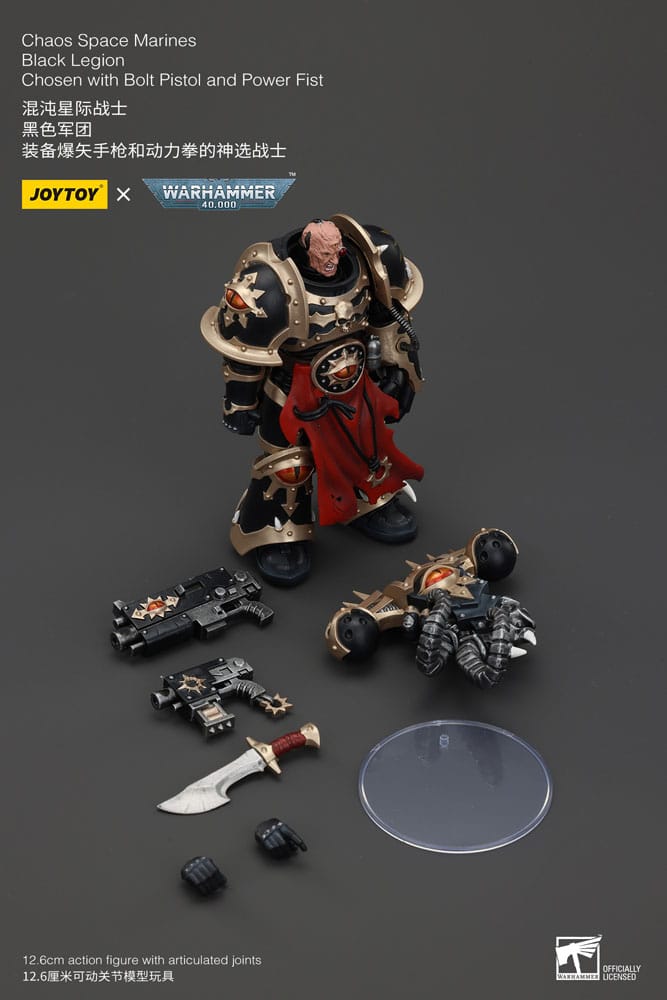 Warhammer 40k Actionfigur Chaos Space Marines Black Legion Chosen with Bolt Pistol and Power Fist 20 cm