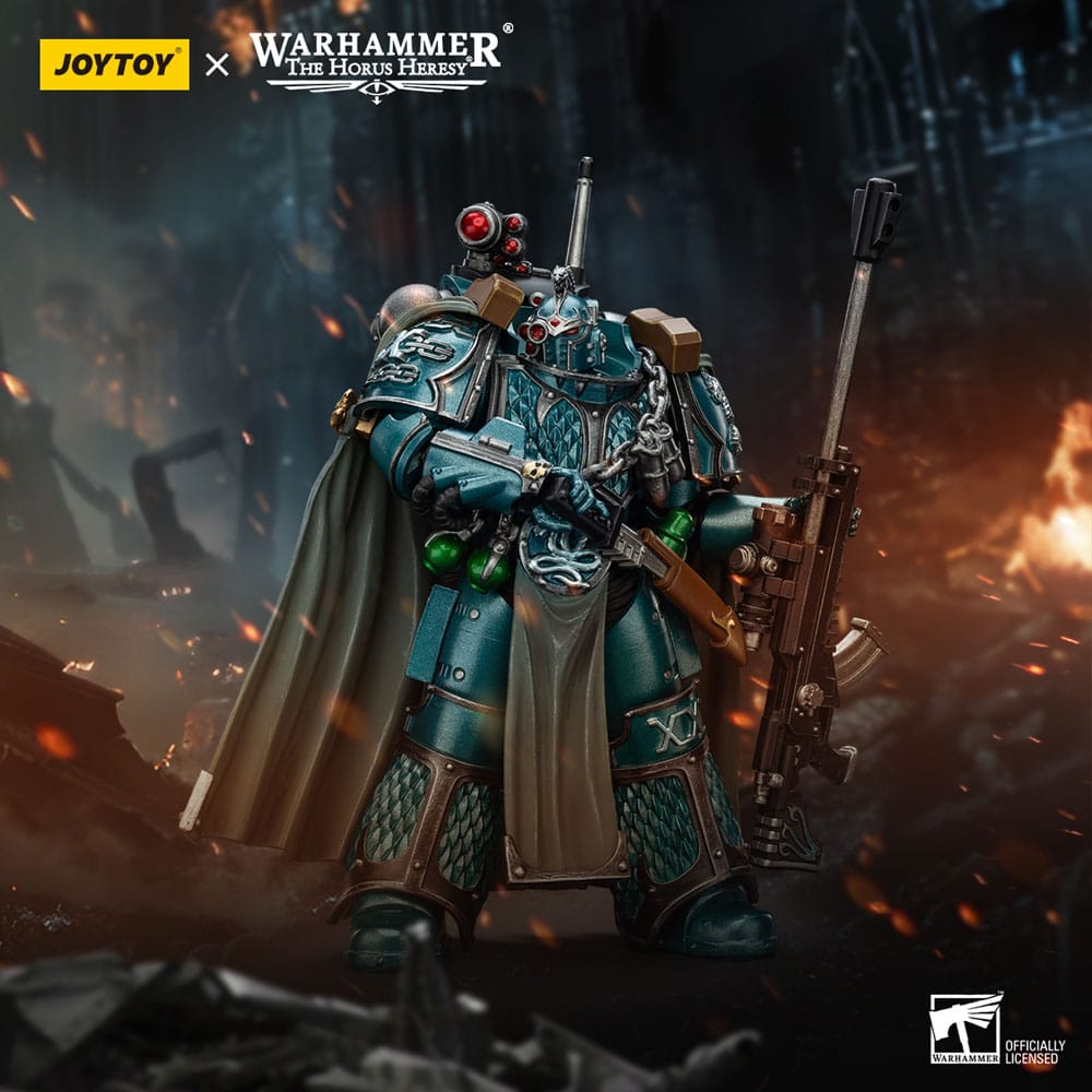 Warhammer The Horus Heresy Action Figure Alpha Legion Exodus The One who is Many With Sniper Rifle And Power Dagger 20 cm