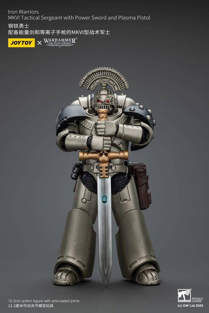 Warhammer The Horus Heresy Action Figure 1/18 lron Warriors MKVI Tactical Sergeant with Power Sword and Plasma Pistol 12 cm