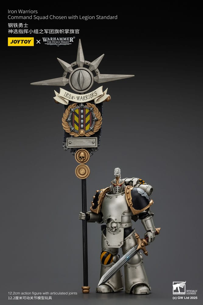 Warhammer The Horus Heresy Action Figure 1/18 Iron Warriors Command Squad Chosen with Legion Standard 12 cm