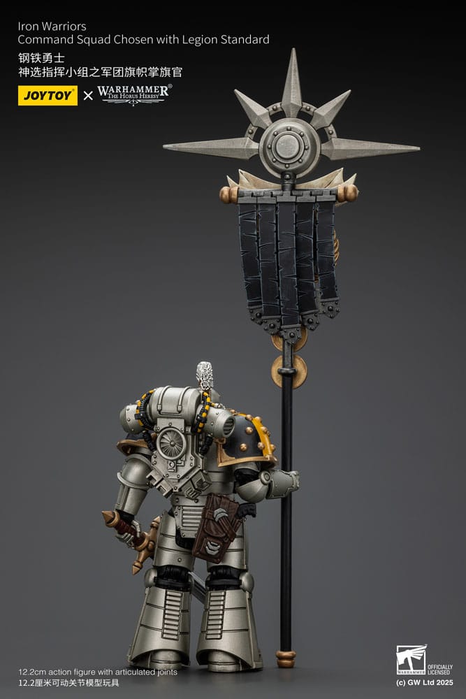 Warhammer The Horus Heresy Action Figure 1/18 Iron Warriors Command Squad Chosen with Legion Standard 12 cm