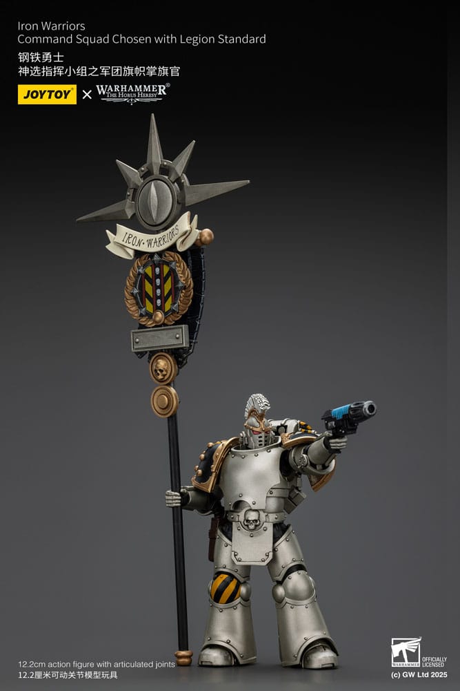 Warhammer The Horus Heresy Action Figure 1/18 Iron Warriors Command Squad Chosen with Legion Standard 12 cm
