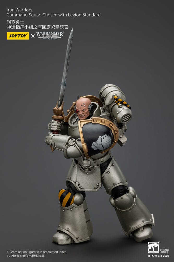 Warhammer The Horus Heresy Action Figure 1/18 Iron Warriors Command Squad Chosen with Legion Standard 12 cm