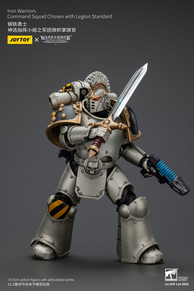 Warhammer The Horus Heresy Action Figure 1/18 Iron Warriors Command Squad Chosen with Legion Standard 12 cm