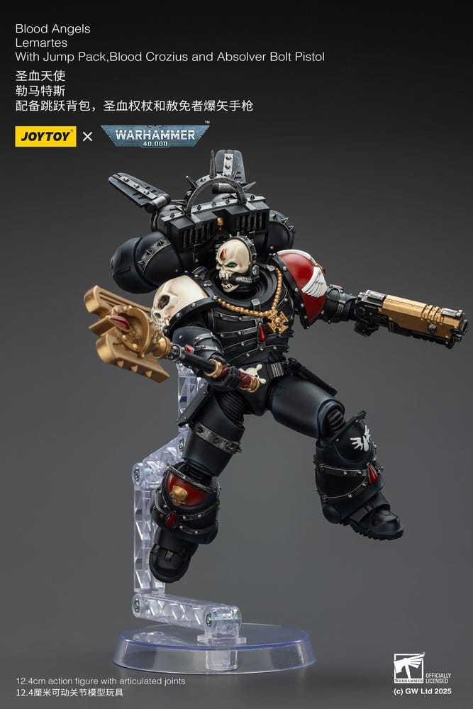 Warhammer 40,000: Combat Patrol Blood Angels Action Figure Lemartes With Jump Pack Blood Crozius and Absolver Bolt Pistol 12 cm