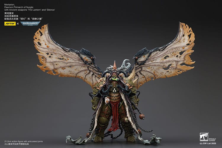 Warhammer 40k Action Figure 1/18 Mortarion Daemon Primarch of Nurgle with Ancient Weapons The Lantern and Silence 21 cm