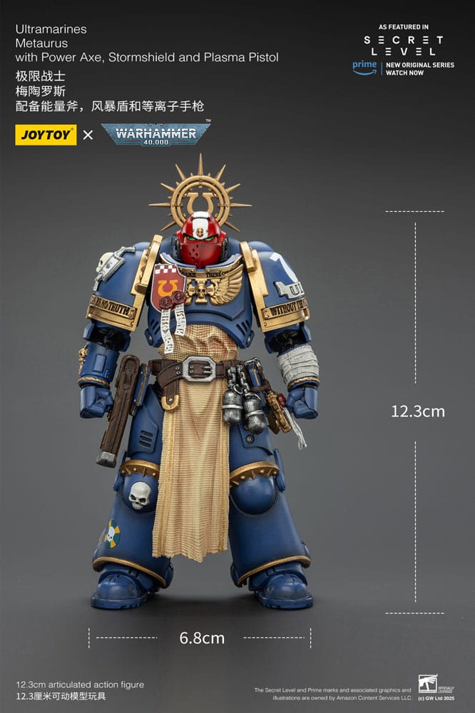 Warhammer 40,000 Action Figure Ultramarines Metaurus with Power Axe, Stormshield and Plasma Pistol 13 cm