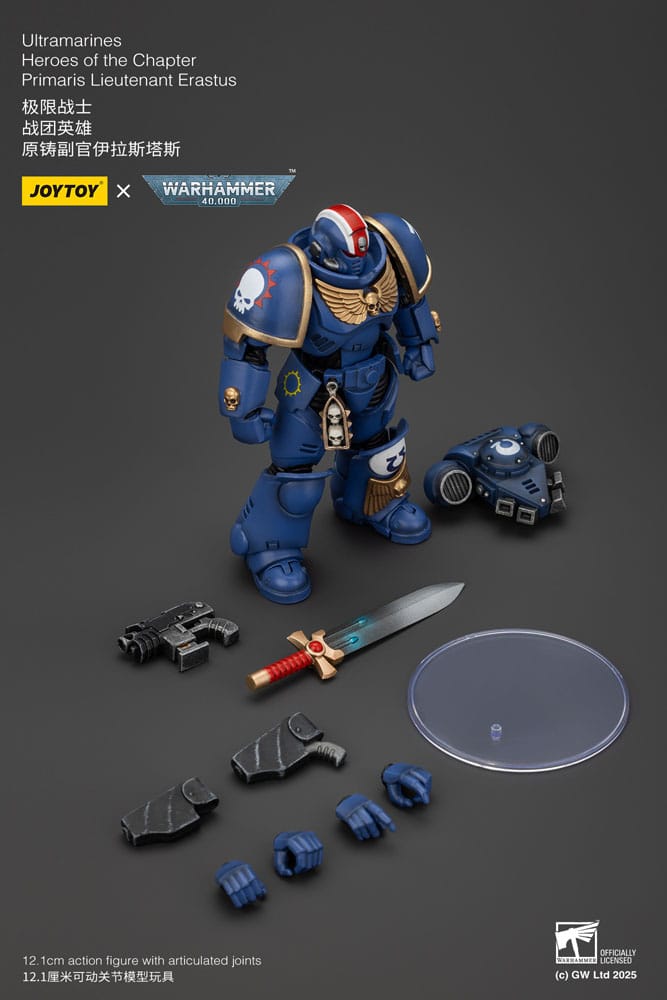 Warhammer 40k Action Figure 1/18 Ultramarines Heroes of the Chapter Primaris Lieutenant Erastus 20 cm