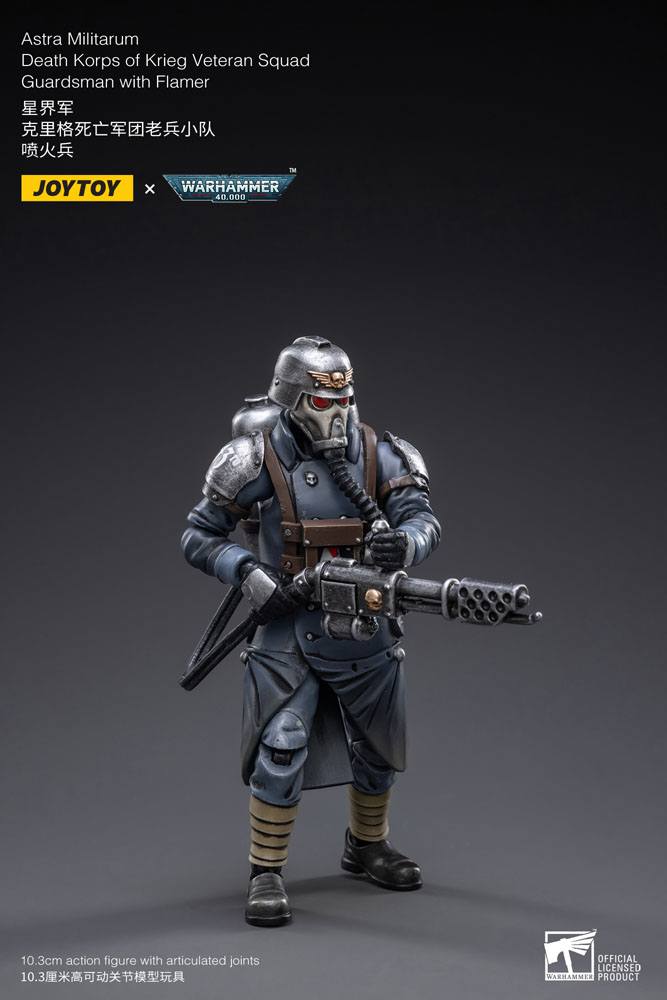 Warhammer 40k Action Figure 1/18 Death Korps of Krieg Veteran Squad Guardsman with Flamer 10 cm