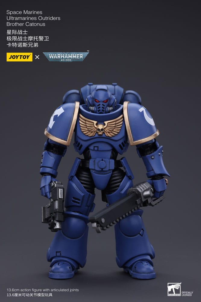 Warhammer 40k Action Figure 1/18 Space Marines Ultramarines Outriders Brother Catonus 14 cm