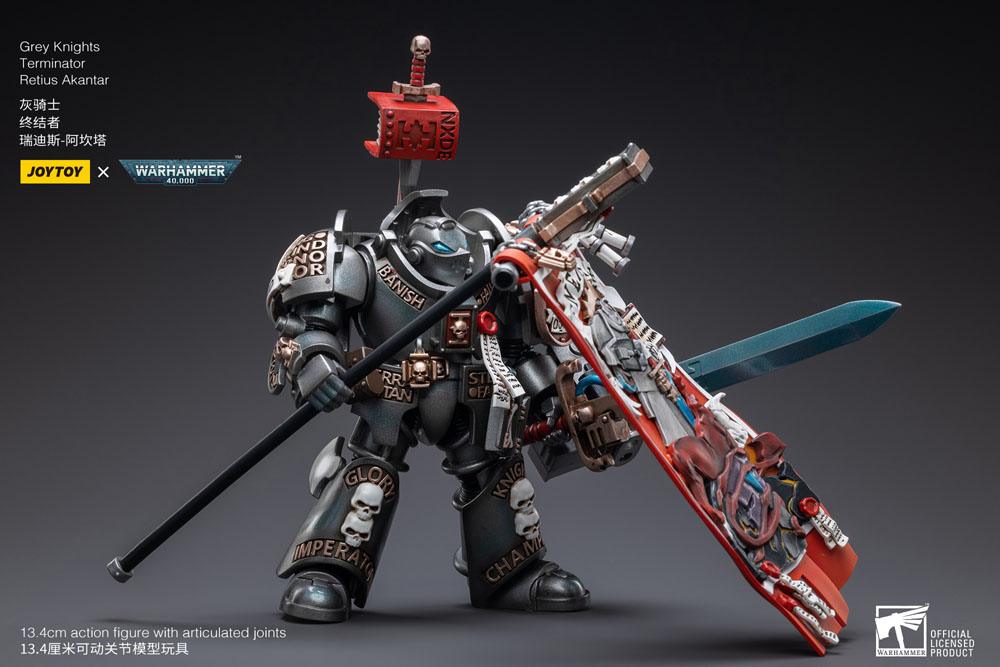 Warhammer 40k Action Figure 1/18 Gray Knights Terminator Retius Akantar 13 cm