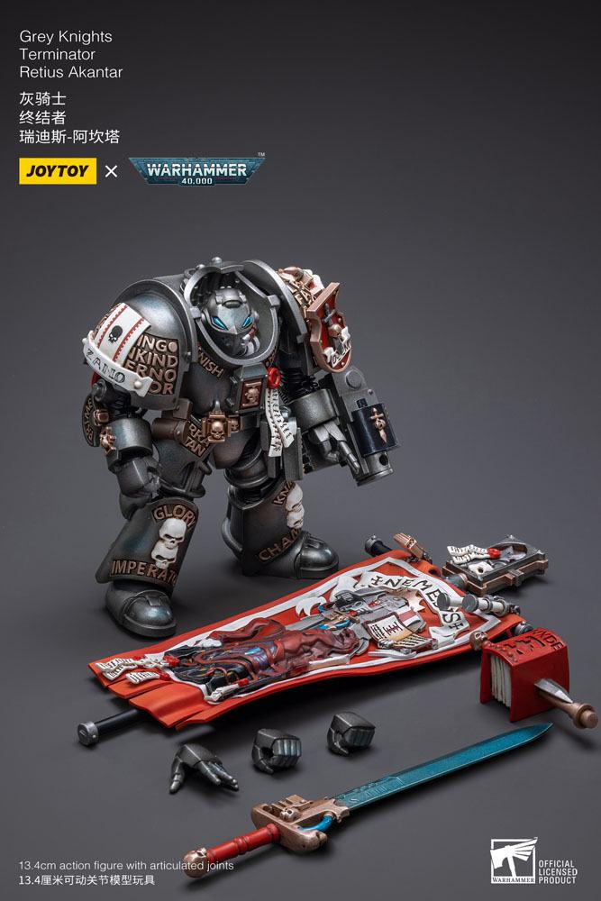 Warhammer 40k Action Figure 1/18 Gray Knights Terminator Retius Akantar 13 cm