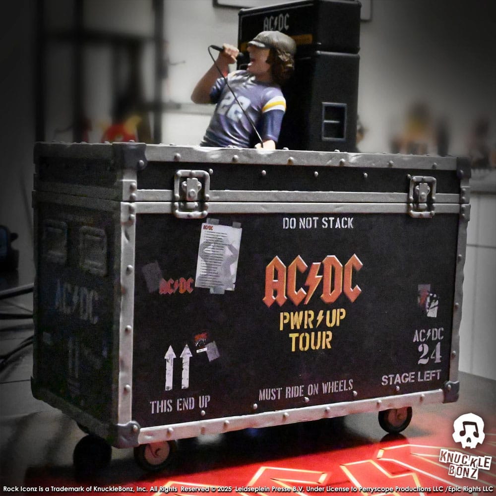 AC/DC Rock Iconz On Tour Statue PWR UP Tour Road Case