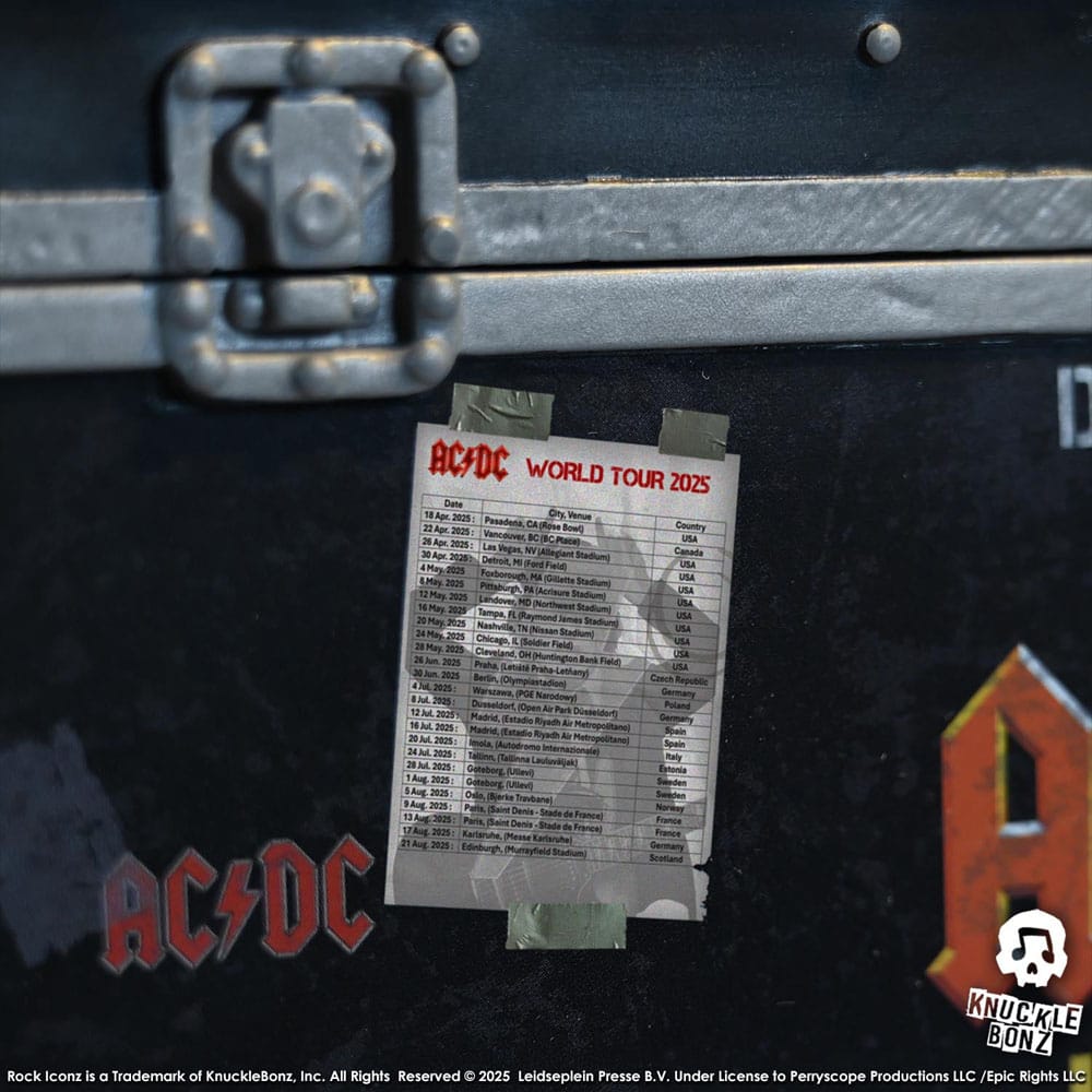 AC/DC Rock Iconz On Tour Statue PWR UP Tour Road Case