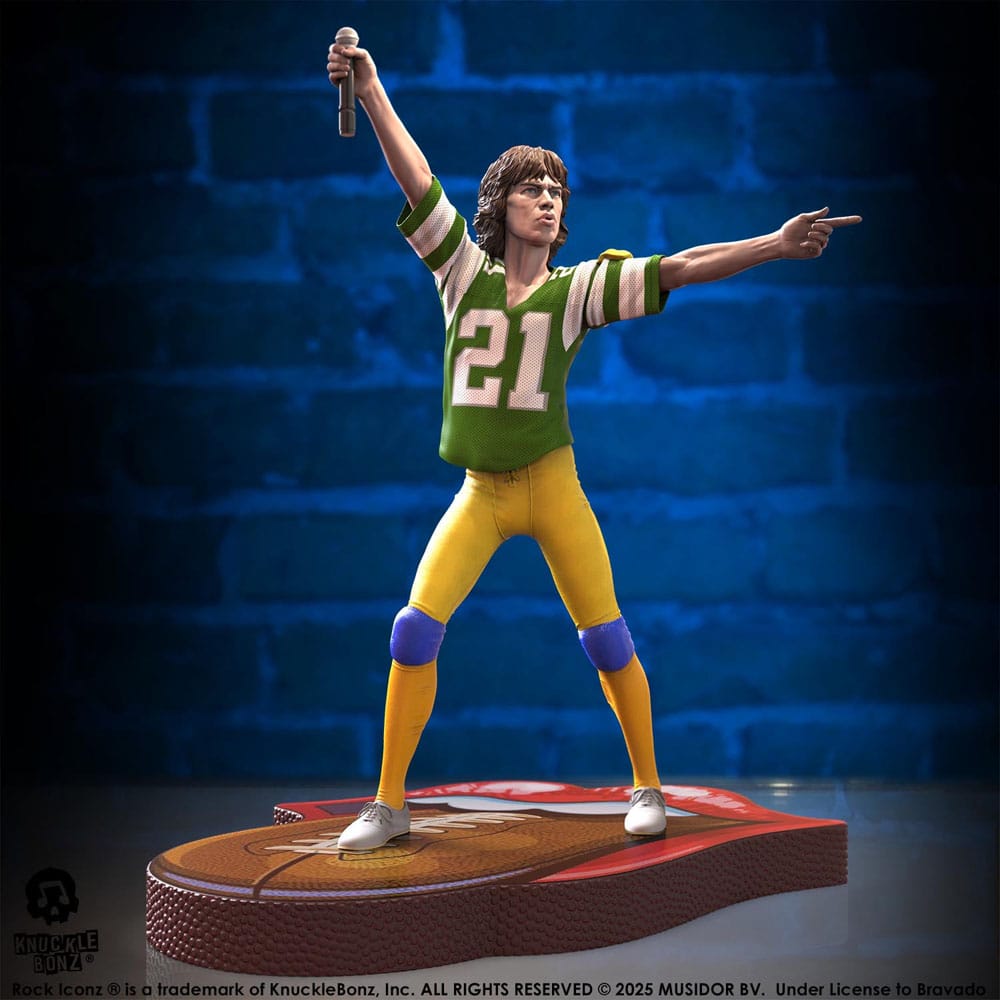 Rolling Stones Rock Iconz Statue Mick Jagger US Tour 1981 (Green Jersey) 22 cm