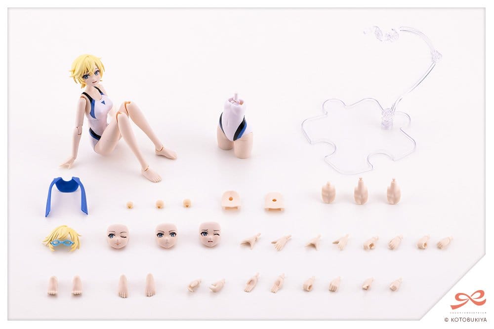 Sousaishojoteien Plastic Model 1/10 Rui Saotome Touou High School Competitive Swimsuit Dreaming Style White Dolphin 16 cm