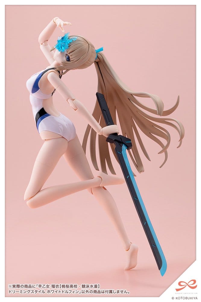 Sousaishojoteien Plastic Model 1/10 Rui Saotome Touou High School Competitive Swimsuit Dreaming Style White Dolphin 16 cm