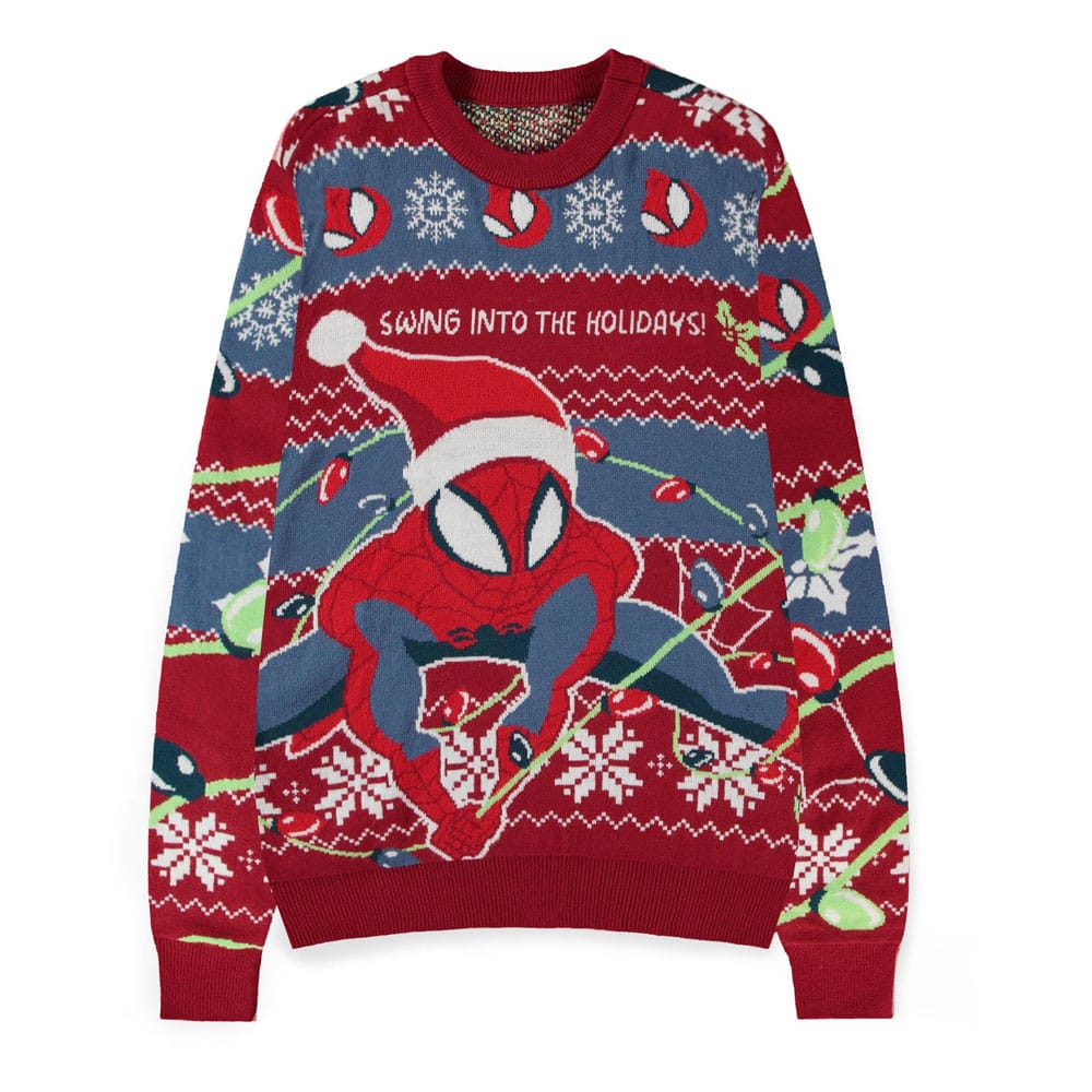 Spider-Man Sweater Swing into the Holidays (Christmas Jumper) Size S