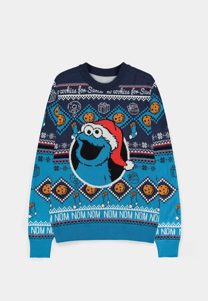 Sesame Street Christmas Sweater Cookie Monster Size L