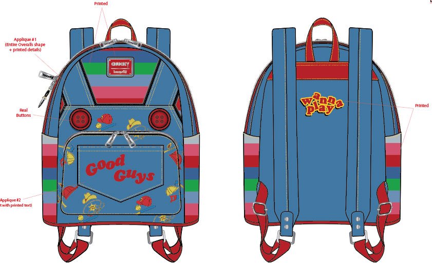 Childs Play by Loungefly Backpack Chucky Cosplay