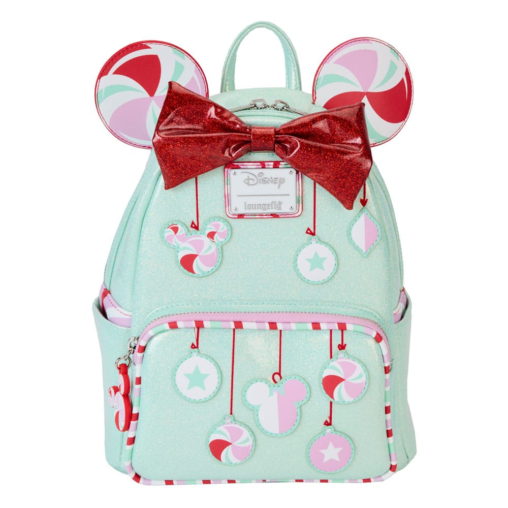 Disney by Loungefly Backpack Mini Minnie Holiday Peppermint Ornaments