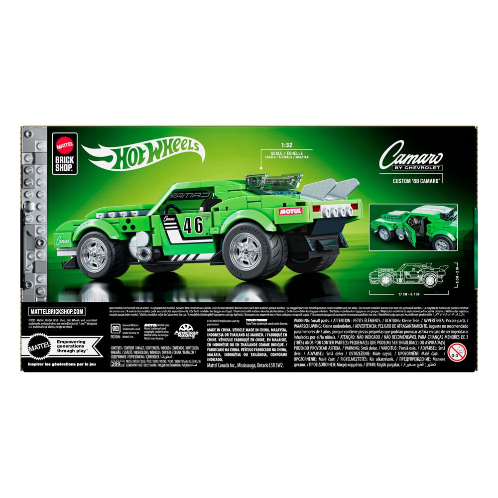 Mattel Brick Shop Hot Wheels Speed Series Building Set 1/32 Custom '68 Camaro