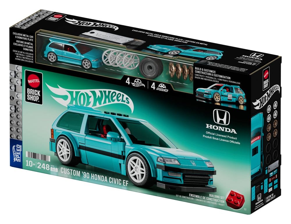 Hot Wheels Speed Series Mattel Brick Shop Building Set 1/32 Custom '90 Honda Civic EF