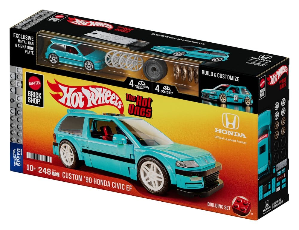 Hot Wheels Speed Series Mattel Brick Shop Building Set 1/32 Custom '90 Honda Civic EF
