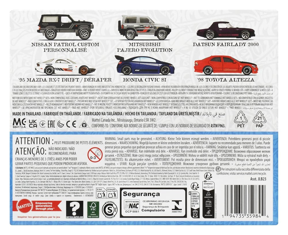 Hot Wheels Silver Series Die-Cast Vehicle 6-Pack 1/64 Streets of Japan