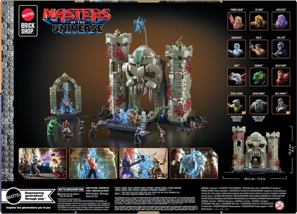 Masters of the Universe Mattel Brick Shop Construction Set Castle Grayskull
