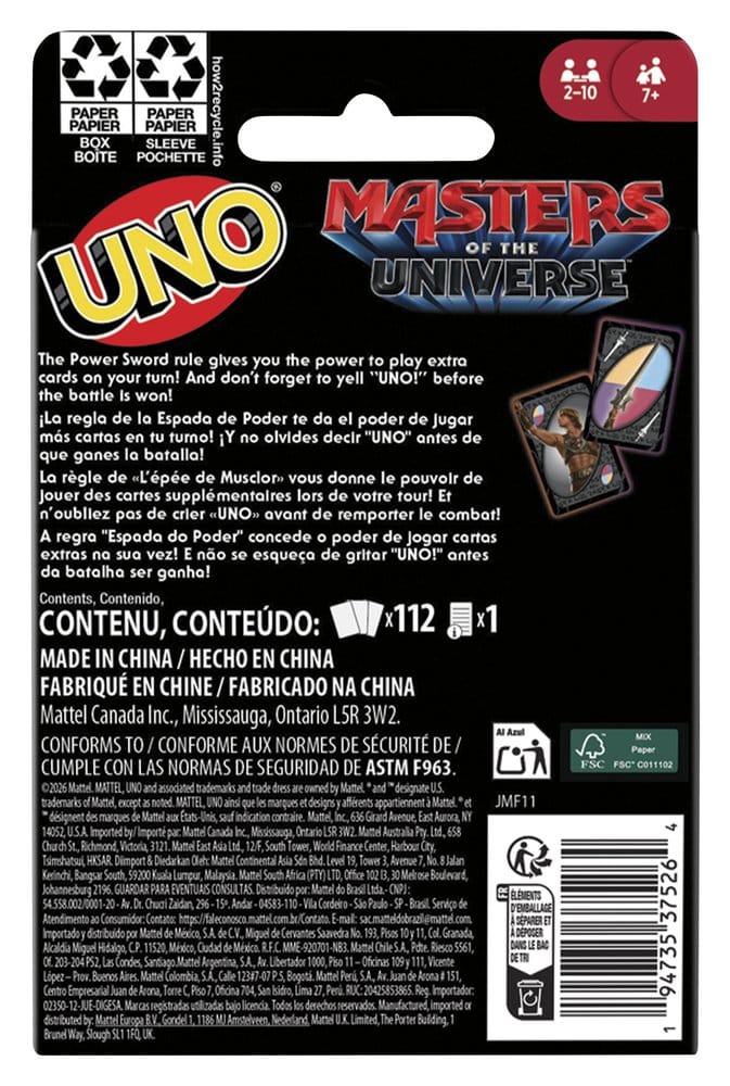 Masters of the Universe 2026 Movie UNO Card Game
