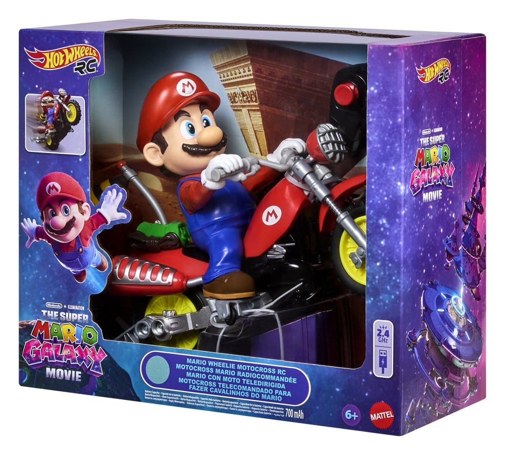 The Super Mario Galaxy Movie Hot Wheels RC Vehicle Mario Wheelie Motocross