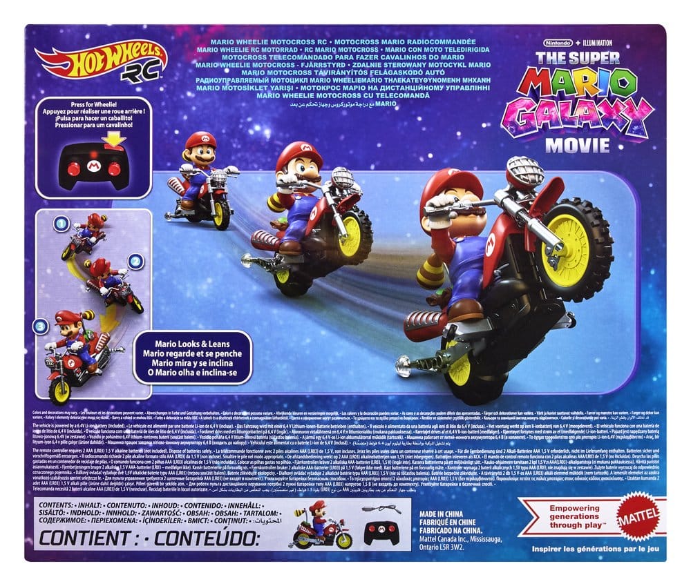 The Super Mario Galaxy Movie Hot Wheels RC Vehicle Mario Wheelie Motocross