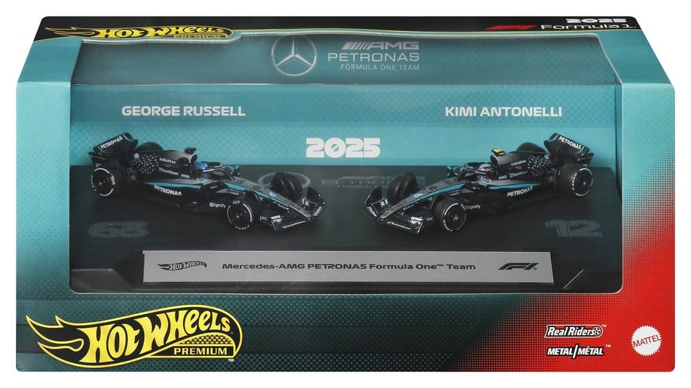 Formula 1 Hot Wheels Premium Die-Cast Vehicle 2-Pack 1:64 Team Mercedes-AMG PETRONAS