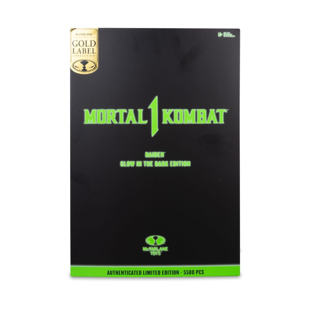 Mortal Kombat Action Figure Glow in the Dark Edition Raiden (Gold Label) 18 cm