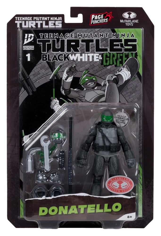 Teenage Mutant Ninja Turtles Page Punchers Action Figure Donatello (Black White & Green) (Red Platinum Edition) 13 cm
