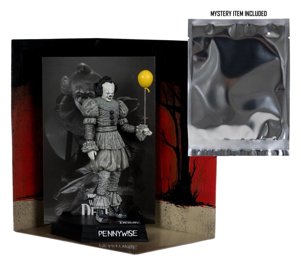 It Welcome to Derry Movie Maniacs Figure Pennywise (Black & White) 16 cm