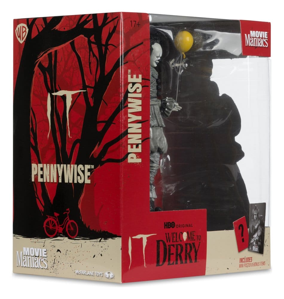 It Welcome to Derry Movie Maniacs Figure Pennywise (Black & White) 16 cm