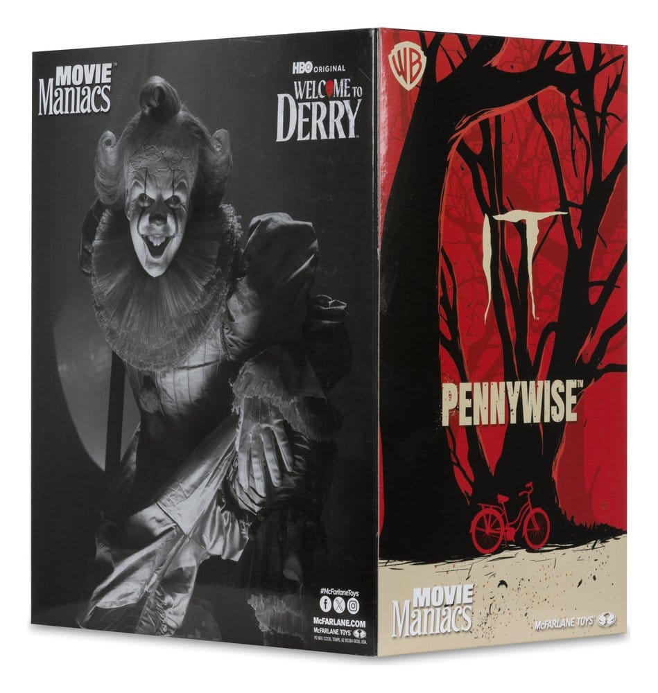 It Welcome to Derry Movie Maniacs Figure Pennywise (Black & White) 16 cm