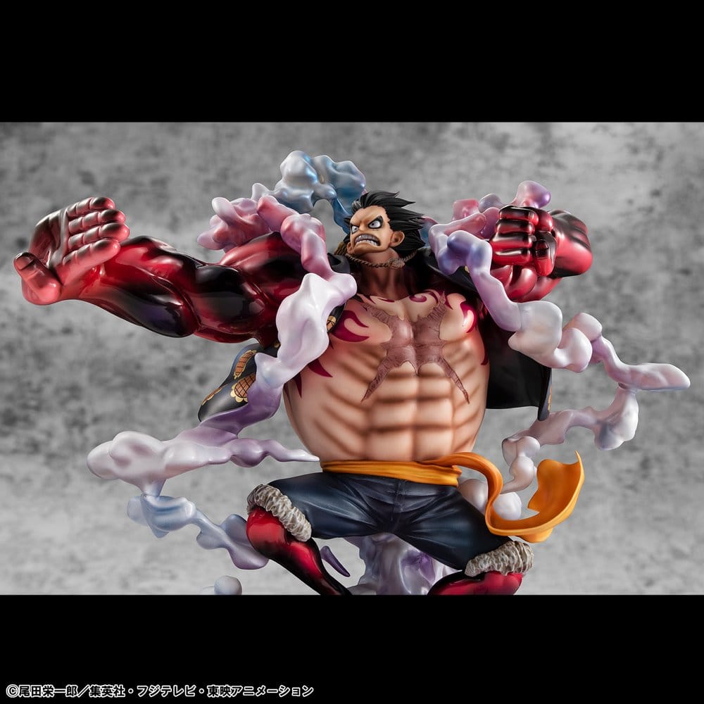 One Piece Portrait.Of.Pirates SA-Maximum PVC Figure Monkey D. Luffy Gear 4 Bounce-Man 10th Limited Ver. 30 cm