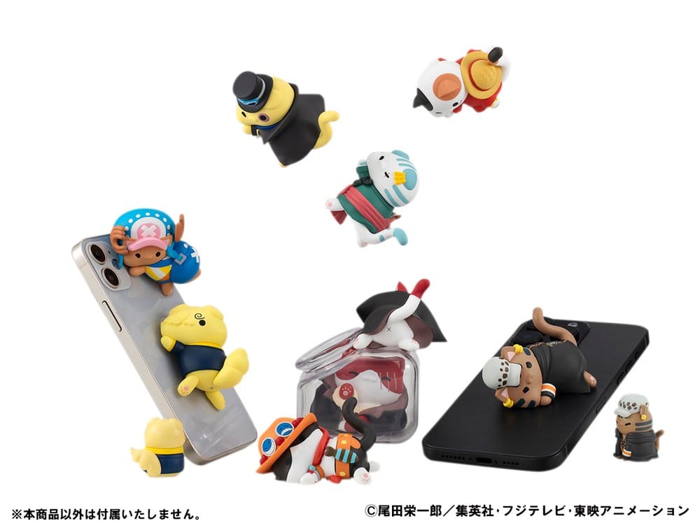 One Piece Mega Cat Project Trading Figure Egghead NyanPieceNyan! Stickie! 3 cm Assortment (8)
