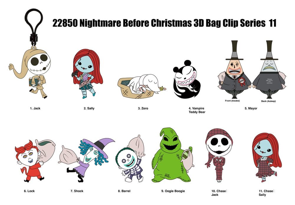 The Nightmare Before Christmas 3D PVC Bag Clips Series 11 Blind Bag Display (24)